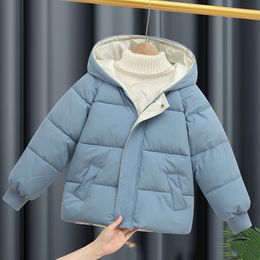 Вниз пальто детские малыш мальчики Зимние Паркас Джакеки для детей Overwear одежда хлопковая бархатная штока для девочек. Одежда 221125