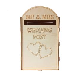 Other Event Party Supplies Wedding Wooden Post Box Rustic Mailbox Gift Holder Craft Ornaments Royal Mail Style Ornament 221128