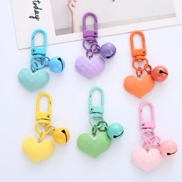Cute Love Keychain Girl Heart Candy Multicolor Bell Creative Bag Accessories Pendant Keychain Charms