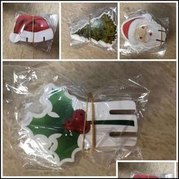 Christmas Decorations Tree Decoration Cards Insertion Red Wine Cup Card Christmas Ornaments Baubles Small Bell Santa Claus Hats Leaf Dh4Vt