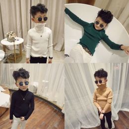 Pullover Kids Sweaters Autumn Girls Turtleneck 1-6Yrs Baby Boys Winter Knitted Bottoming Ribbed 221128