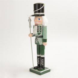 Decorative Objects Figurines 15Inch Creative Glitter Wooden Nutcracker Soldier Figures Christmas Decoration for Home Indoor Desktop Farmhouse Ornaments 221125