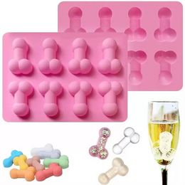 Penis Moulds Cake Mould For Chocolate Candy Birthday Single Party Funny Ice Cube Sugar Fondant Mould Nonstick Food-Grade FY2114 P1128