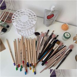 Other Office School Supplies New Portable 49 Holes Paint Brush Pen Holder Watercolour Paints Stand Painting Supplies For Students D Dhxjx