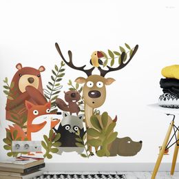 Wall Stickers Cartoon Animals For Kids Room Nursery Decor Removable Sticker Decoration DIY Decals Home