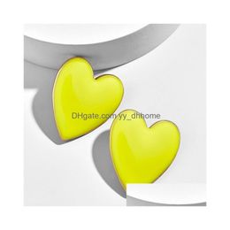 Dangle Chandelier 4 Colors Minimalist Heart Shape Big Drop Earrings For Women Unique Design Simple Dangle Statement Earring Party Dhma0