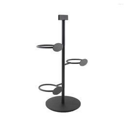 Hooks Stainless Steel Metal Cup Display Rack Creative Store Potting Plant Desktop Stand Holder Furniture Accessories