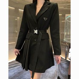 2023 Women Casual Dresses Classics Triangle Pattern Print Lady Dress Elegant Sexy Women's Skirt Solid Color High Quality Ladies Clothes