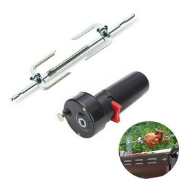 BBQ Tools Accessories Electric Rotisserie Grill Roast Rod Spit Universal Kit Motor Meat Skewer 221128