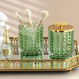 Storage Bottles Light Luxury Glass Jar Bathroom Comb Eyebrow Pen Holder Ins Wind Makeup Brush Organiser Bucket