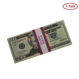 US party Replica Fake money kids play toy or family game paper copy banknote 100pcs pack Practise counting Movie prop 20 dollars F208s 24BM8