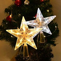 Christmas Decorations Tree Topper Star Lights Xmas LED Night Lamp Ornaments Festival Party Year Home DIY 221125