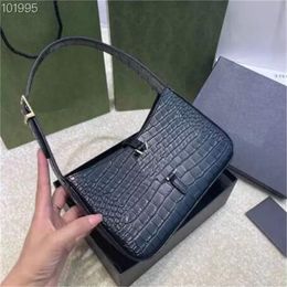 Luxury Evening Bags Designer Women's Crossbody Leather Handbag Underarm Bag Slanted Shoulder Portable Crocodile Pattern Gold Buckle with Dust Bag