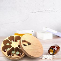 Storage Bottles 7 Day Daily Organizer For Vitamin Wooden Case With Magnetic Closure Design Cod