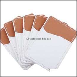 Party Favor Creative Sublimation Blank Leather Mobile Phone Stickers Favor Heat Transfer Diy Card Holder Id Storage 9.7X6.6Cm 925 B3 Dhf1O