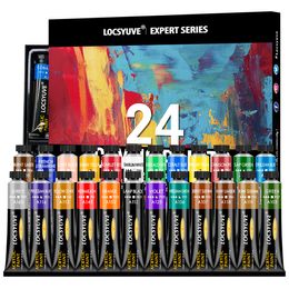 Painting Supplies Locsyuve Acrylic Paint 1224 Colours 12ml Tube Acrylic Paint Set Paint for Fabric Clothing Painting Rich Pigments for Artists 221128