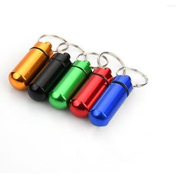 Storage Bottles 1pc Waterproof Mini Aluminum Case Bottle Cache Holder Container Keychain Health Airtight Care