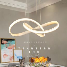Chandeliers Postmodern Minimalist Style Living Room LED Chandelier Lighting White Black Decoration Dining