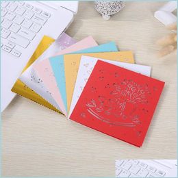 Greeting Cards Hollow Invitation Card Double Sided Greeting Cards Creative Pearl Paper Wedding Decorate Supplies More Colour Sales 0 Dhfn4
