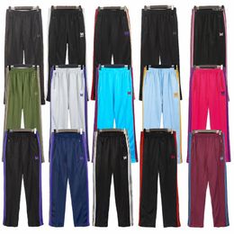 Erkek Pantolon Çok Renkli İğneler Eşofman İşlemeli Kelebek Yan Çizgili Pantolon Erkek Kadın AWGE Düz Sportpant Eşofman