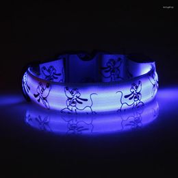Dog Collars Flashing Glowing Cartoon Led Collar Light USB Rechargeable Night Safety Nylon Cats Perro Puppy Accessories Pet Items
