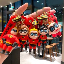 Cartoon Anime Keychain Movie Charm PVC Superman Story Straps Soft Buckle Decorations for Kids Designer Bag Wallet Backpack Pendant