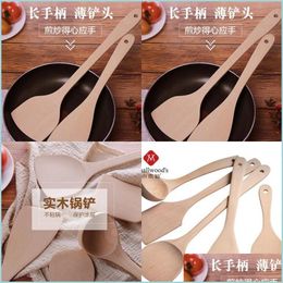 Cooking Utensils Wood Spoon Spata Eco Friend Wooden Kitchen Utensil Scoop Cooking Fry Mixing Shovels Long Handle Baking Spoons 53 P2 Dhj3Q