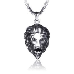 Retro Celtic Lion Head Pendant Necklace Stainless Steel Chain Necklaces Man Hip Hop Fashion Fine Jewellery