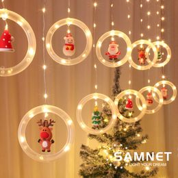 Christmas Decorations LED Holiday Light Christmas Decoration Lamp Room Decor Garland Year Decor String Lights Santa Decoration Accessories 221125