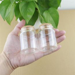 Storage Bottles 12pcs/lot 47 60mm 60ml Cork Stopper Glass Spicy Jar Bottle Containers Spice Jars Vials DIY Craft