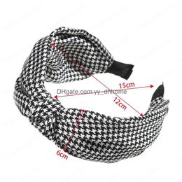 Headbands Fabric Knotted Widebrimmed Headband Hairbands Bezel Hair Hoop Women Fashion Plaid Headbands Accessories Drop Delivery Jewe Dhuob