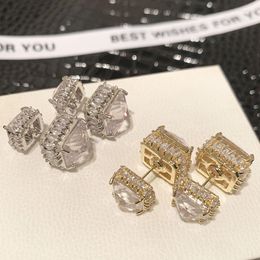 Stud Earrings High Quality Zircon Bridal Cubic Zirconia Wedding Earring For Brides Accessories Women Girl Party Evening Dress Jewellery