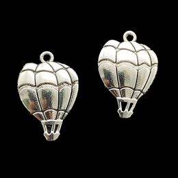 100pcs/Pack Hot air balloon Pendants Charms For Jewellery Making Necklaces Earrings Bracelets Tibetan Silver Colour Antique DIY Handmade Craft 17x25mm DH0386