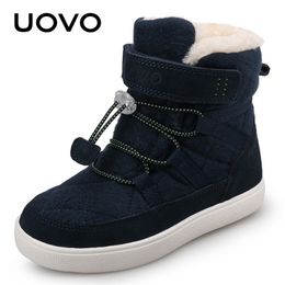 Boots UOVO Arrival Winter Kids Snow Fashion Children Warm Boys And Girls Shoes With Plush Lining Size 3137 221125