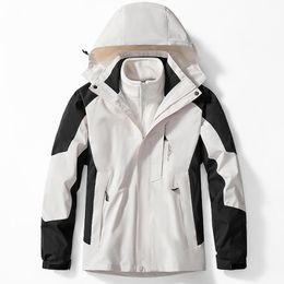 Jackets masculinos, ao ar livre, traje à prova d'água feminino de duas peças de 3 em 1 em 1 de espessura que quente camping breakbreaker de inverno casendo à prova de vento 221124