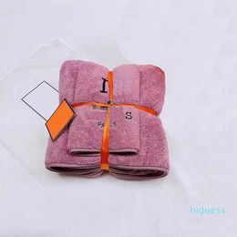 Fashion Bath Towel Set Coral Velvet Designer Towel Letter Face Towels Luxury Absorbent Men Womens Wash Cloths Towels245l