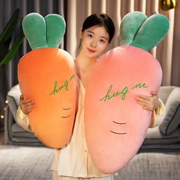 55-110CM Large Size Cartoon Carrot Plush Toys Full Filling Plant Pillow Kawaii Radish Dolls Sleeping Bed Cushion for Girls Baby