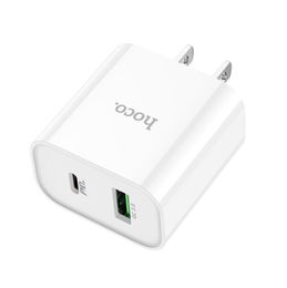 Baseus HOCO 20W USB Chargers Support Type C PD Fast Charging Dual Port Portable Phone Charger for smartphone with type-c to type-c cable