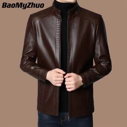 Men's Leather Faux Winter Plush PU Jacket Men Autumn Brand Black Motorcycle Male Causal Vintage Pocket Zipper Basic Coat 221124