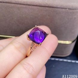 Cluster Rings KJJEAXCMY Fine Jewellery 925 Sterling Silver Inlaid Natural Amethyst Ring Fashion Atmosphere Ladies Adjustable Support Test