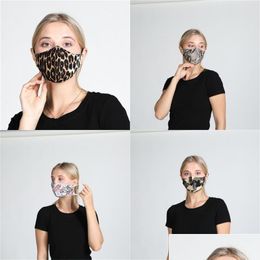 Designer Masks Camouflage Leopard Print Dust Mask Protect Dustproof Respirator Washable Mouth Mascarilla Serpentine Personality Fash Dhfbd