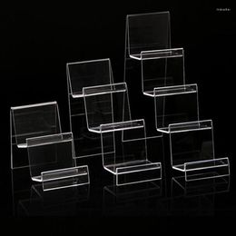 Hooks Clear Acrylic Four Layers Cellphone Holder Mobile Phone Rack Portable Phones Shelf Wallet Stand Living Room Storage