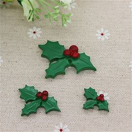 Garden Decorations 10PCS Cute Arrival Resin Holly Leaves Flatback Cabochon Embellishment Accessories DIY Scrapbooking Crafts 3 sizes to choos 221126