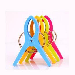 Hooks Rails 11.5Cm Large Bright Colour Clothes Clip Plastic Beach Towel Pegs Clothespin Clips To Sunbed Mticolor 153 G2 Drop Deliv Dhfnj