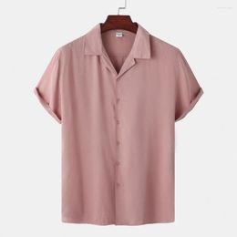 Men's Casual Shirts Trendy Shirt Short Sleeve Thin Loose Summer Turn-down Collar Daily