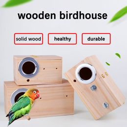 Bird Cages Pet House Parakeet Nest Box Budgie Wood Breeding For Lovebirds Parrotlets Mating 221128