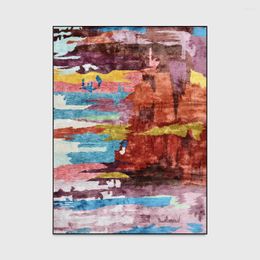 Carpets Fashion Abstract Ethnic Colorful Red Blue Watercolor Print Kitchen/Doormat Living Room Bedroom Parlor Area Rug Decorative Carpet