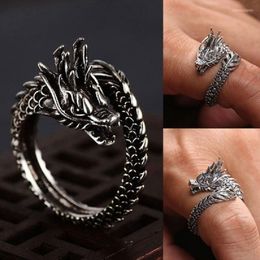 Wedding Rings Style Adjustable Domineering Loong Chinese Dragon Ring