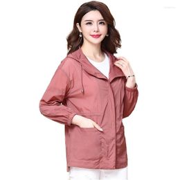 Women's Trench Coats Mother Sunscreen Clothing Women 2022 Summer Short Air-Conditioned Solid Ladies Beachwear Thin Coat L510