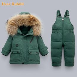 Down Coat 2pcs clothing Set boys winter down jacket Baby Girl clothes jumpsuit children Thicken Warm coat parka overcoat kids snowsuit 221125